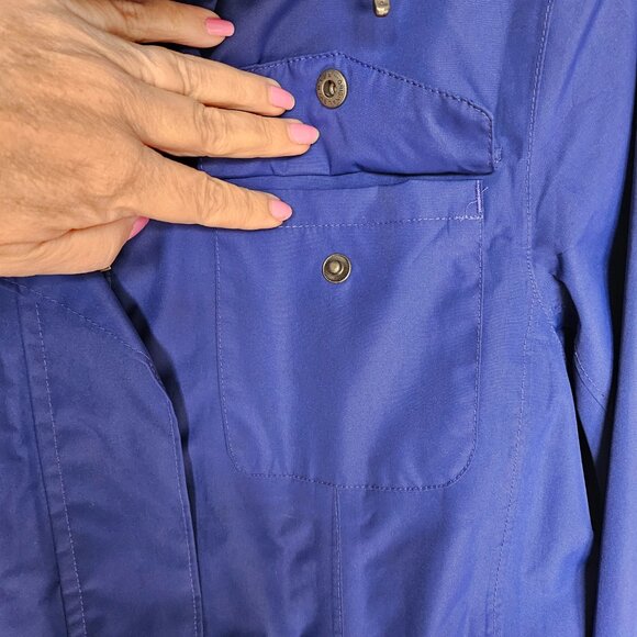 LANDS' END Blue Hooded Windbreaker / Raincoat Jacket, Size XS (2-4) - Picture 6 of 16
